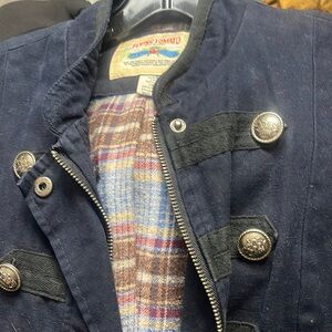 Flying Tomato Vintage Military Inspired, Cotton Plaid Lined Jacket Sz Small